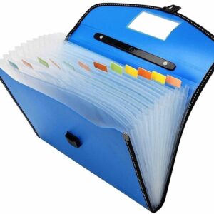F/S Expanding File – 13 Pocket Accordion Folder for Legal Documents – Full Scape Size with Button Closure & Index Tabs