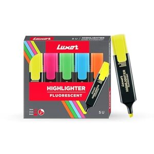 Luxor Highlighter Fluorescent | Assorted | Set of 5